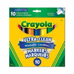 Deals ✔️ Crayola - 10 Ct Ultra-Clean Washable Broad Line Markers - Classic Colours 👍