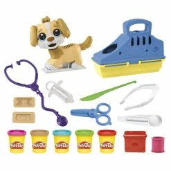 Best Pirce 👏 Hasbro Play-Doh Care 'n Carry Vet Playset With Toy 🦮 Dog, Storage, 10 Tools, And 5 Modeling Compound Colors, Non-Toxic ✨