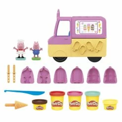 Hot Sale ❤️ Hasbro Play-Doh Peppa's Ice Cream Playset With Ice Cream Truck, Peppa And George Figures, And 5 Non-Toxic Modeling Compound Cans 💯