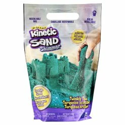 Wholesale 🤩 Spin Master Kinetic Sand, Twinkly Teal 2lb Bag Of All-Natural Shimmering Sand For Squishing, Mixing And Molding ⭐
