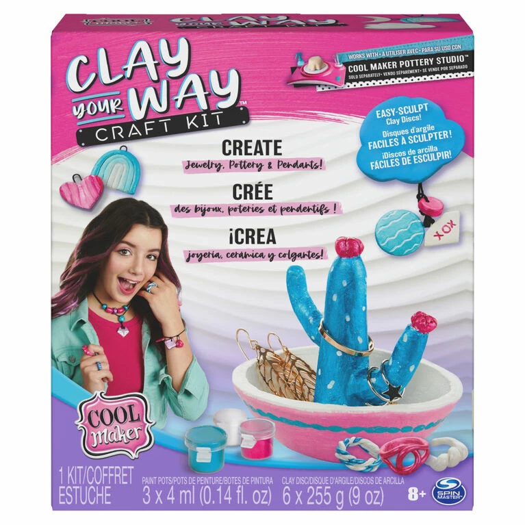 Outlet 😉 Spin Master Cool Maker, Clay Your Way Pottery Craft Kit With 6 Air Dry Clay Discs, Paint And Tools 🤩 4 Outlet 😉 Spin Master Cool Maker, Clay Your Way Pottery Craft Kit With 6 Air Dry Clay Discs, Paint And Tools 🤩 - Image 2