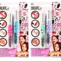 Best Sale 🌟 Imports Dragon CREATE IT! Nail Art 3 In 1 Pen 2-Pieces Display 👍