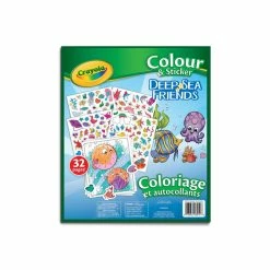 Outlet 😉 Crayola Deep Sea Friends Colour And Sticker Book 💯