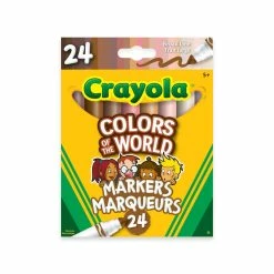 Cheap 👍 Crayola Colors Of The World Skin Tone Broad Line Markers, 24 Count ⭐