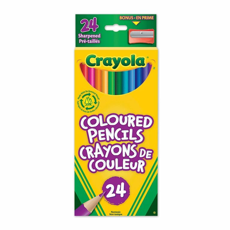 Budget 😀 Crayola Coloured Pencils, 24 Ct 😍 3 Budget 😀 Crayola Coloured Pencils, 24 Ct 😍
